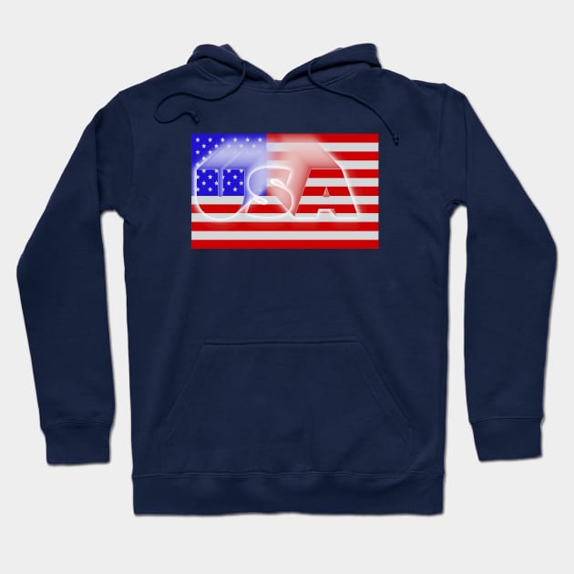 USA 3D Flag Hoodie by KZK101